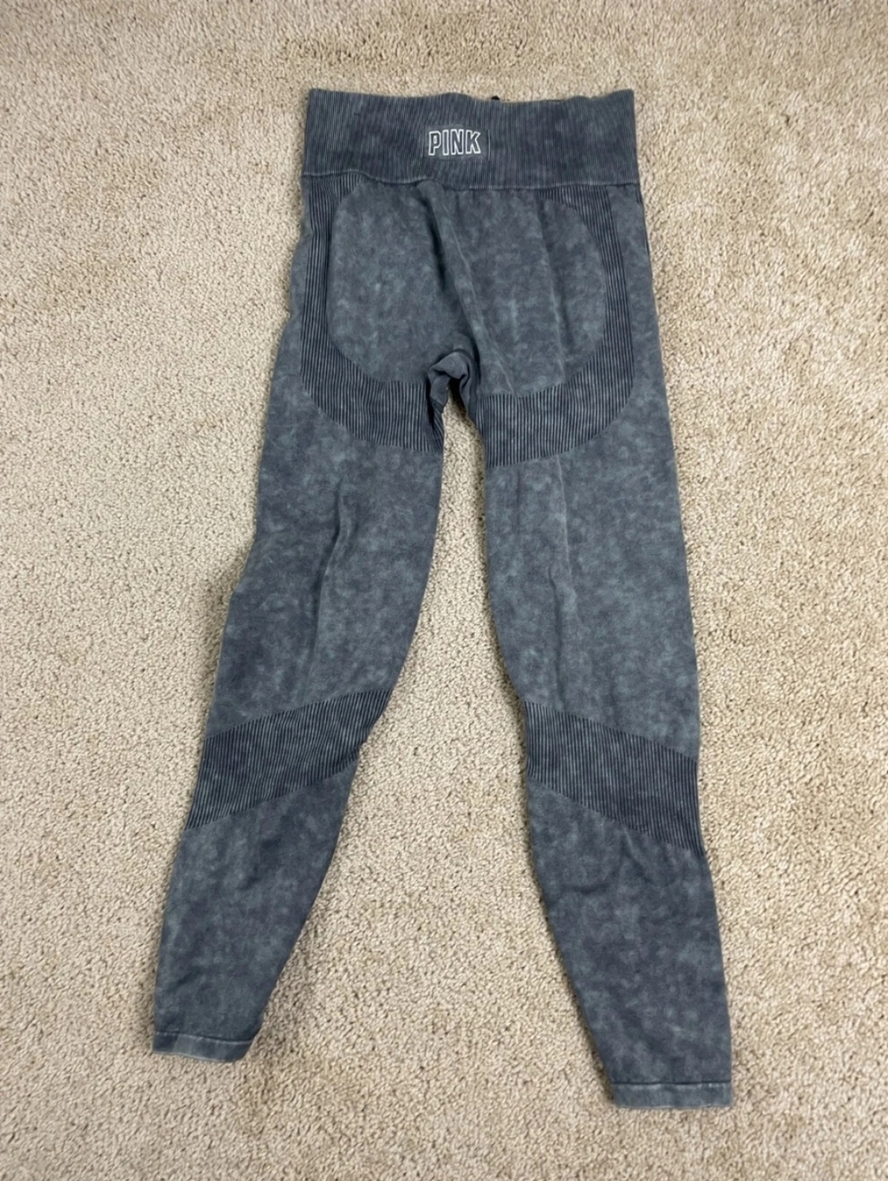 Pink Victorias Secret Athletic Leggings Womens Medium Seamless Pullover Gray